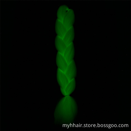 Colorful Hair Extensions pure colorful 24 inch 100 g/piece Synthetic hair Glowing Braids Luminous Braiding braids